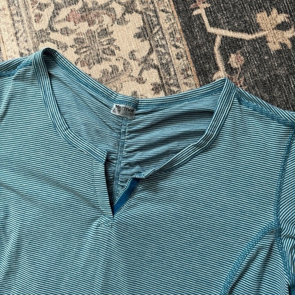 Women's Marmot Blue Striped Short Sleeve Tshirt XLarge - Picture 3 of 6